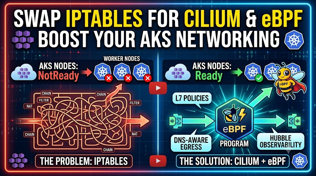 AKS Without a Built-in CNI: Swapping iptables for Cilium and eBPF